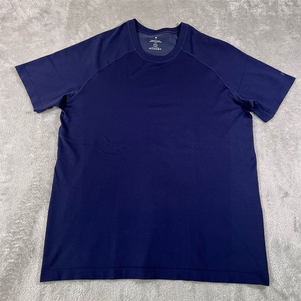 Fabletics Mens Performance T-Shirt Size XL Navy Blue‎ Short Sleeve Gym Wear